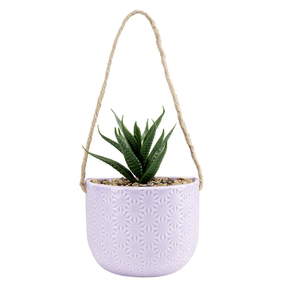 Plante artificielle pot céramique avec corde