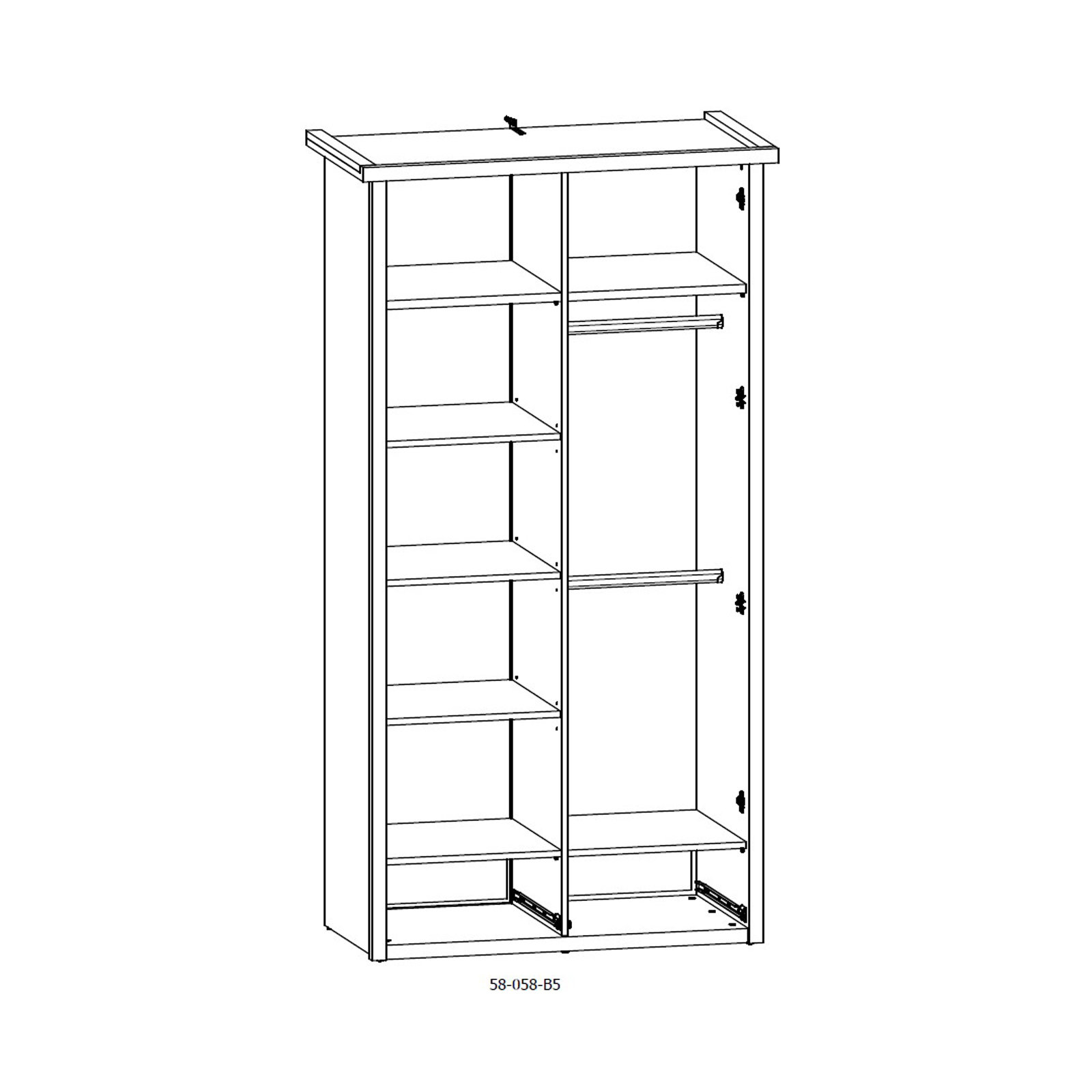 Kleiderschrank - Pinie weiß - Trüffel - 106 cm