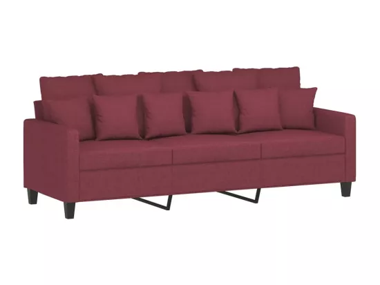 Ensemble de canapés 2 pièces avec coussins Rouge bordeaux Tissu