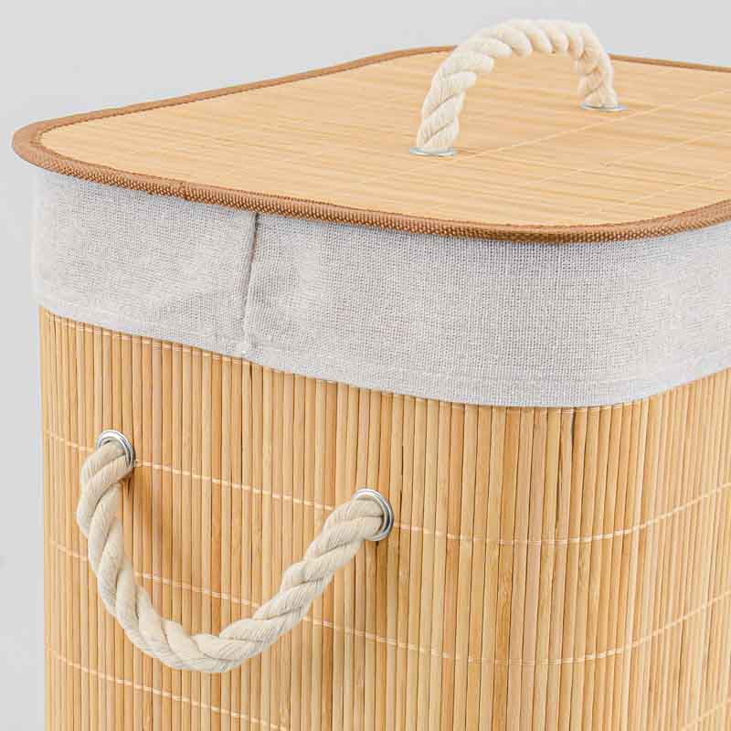Panier à linge pliable en bambou