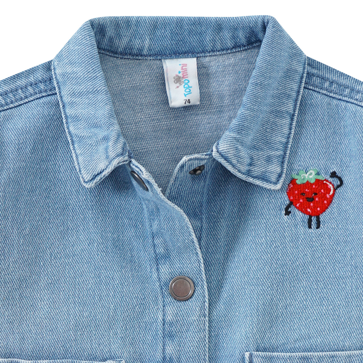 Topomini Baby Jeansjacke mit Stickereien hellblau