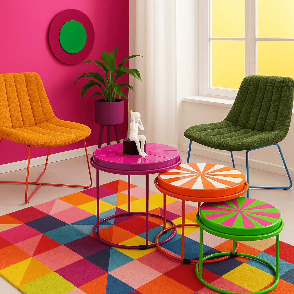 Fauteuil Ally oranje en rood Kare Design