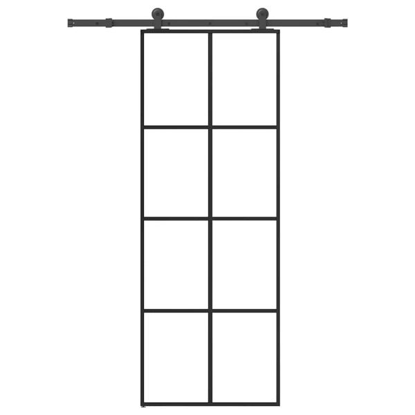 vidaXL Porta Deslizante com Conjunto Ferragens 76x205cm Vidro Esg/alumínio - 2398779728