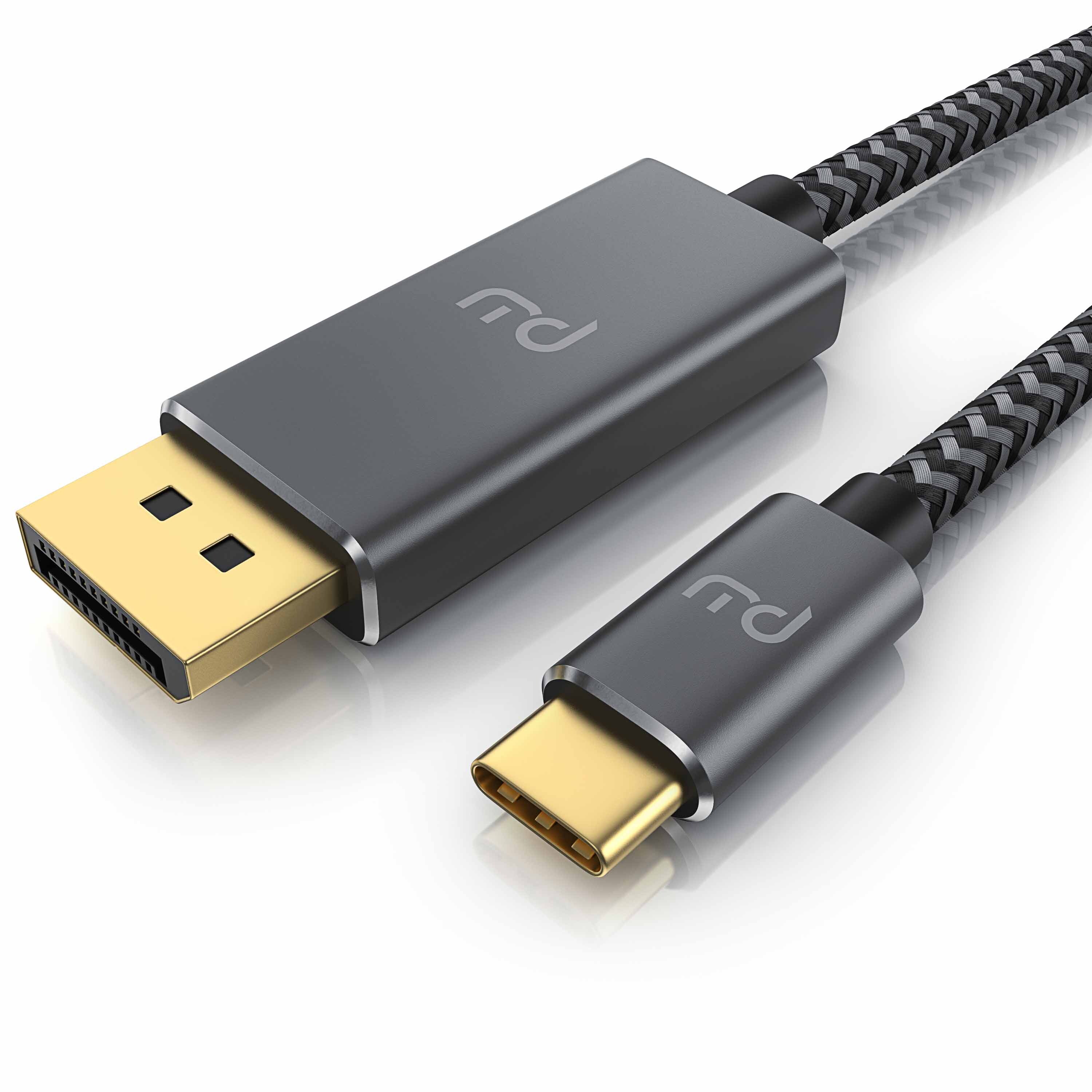 Primewire USB Typ C zu Display Port Konverterkabel Adapterkabel mit Stoffummantelung 8K 7680 × 4320 @ 30 Hz - 2m