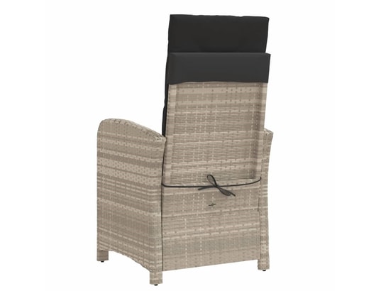 VIDAXL - Chaise inclinable de jardin avec repose-pied gris clair roti...