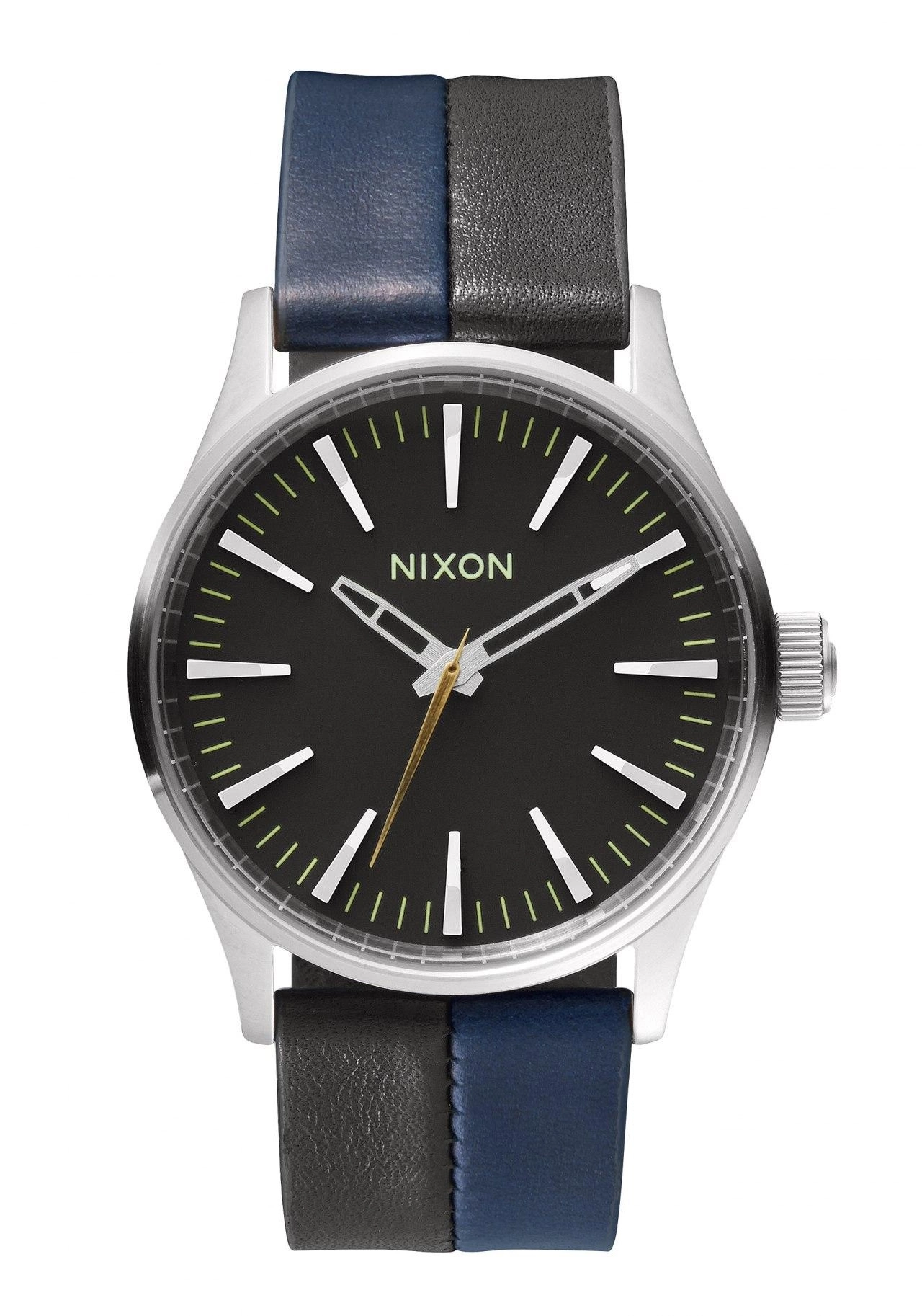 Nixon The Sentry 38 Leather Black / Navy / Black A3771938