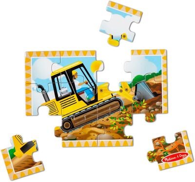 Melissa & Doug Puslespill Anleggskjøretøy 4-in-1 12 Deler