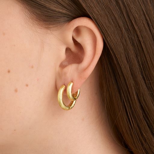 Pure By Nat Medium Creoler, Gold Plated