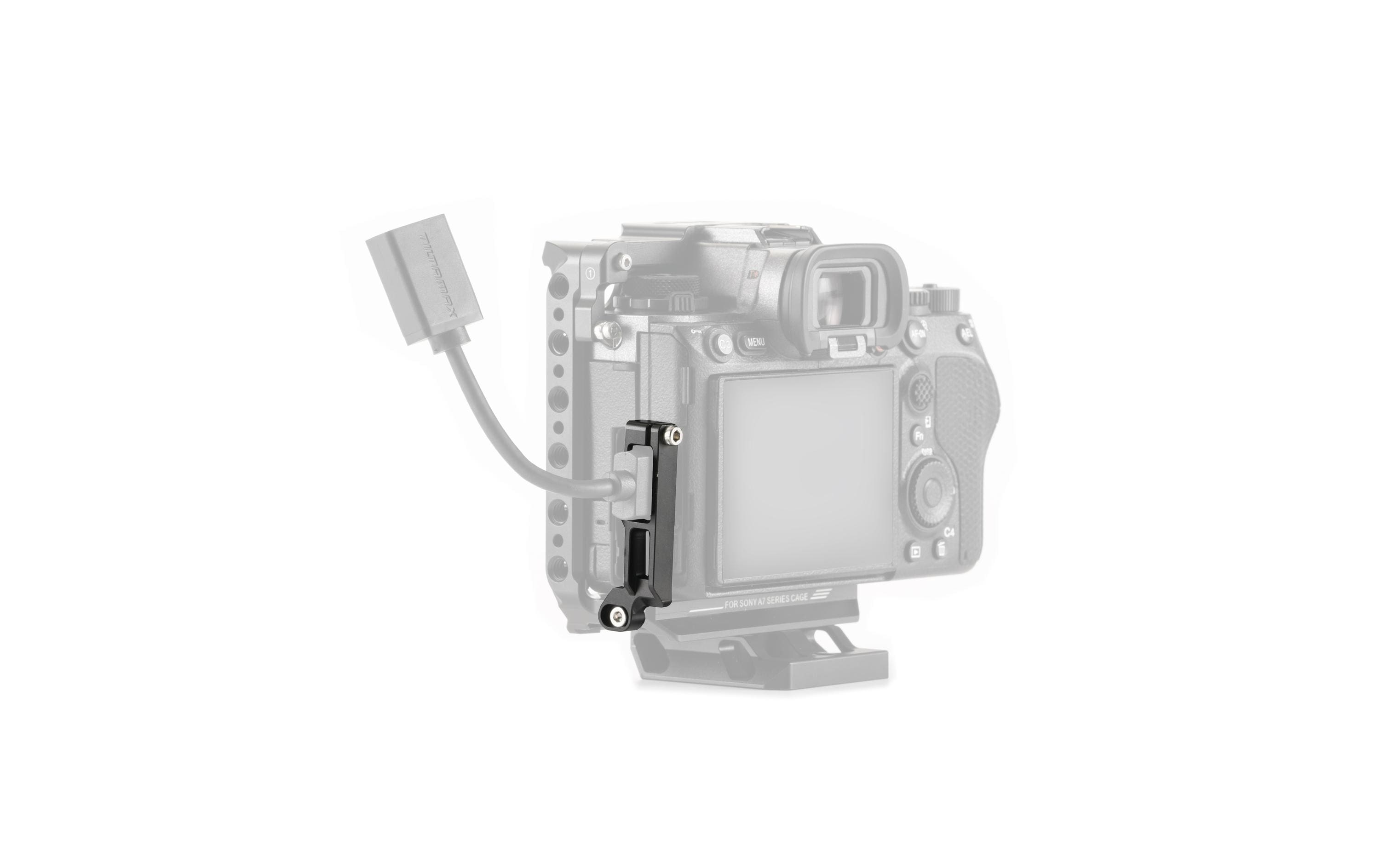 HDMI Cable Clamp for Sony a1 Half Cage - SchwarzBefestigt ein HDMI-Kabel sicher am Kamerakäfig