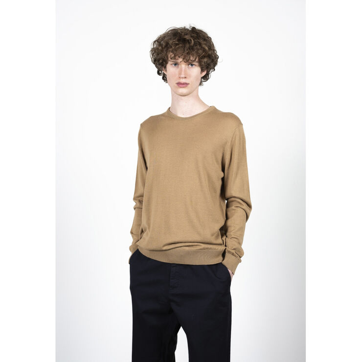 Clean Cut Copenhagen Merino Wool Crew Camel melange