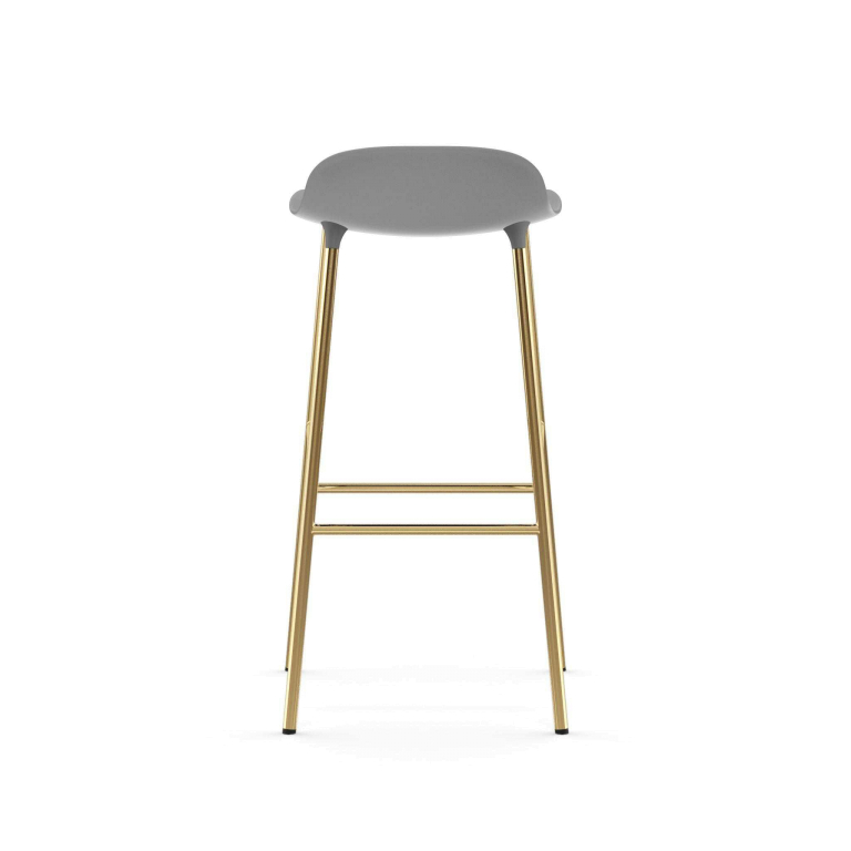 Normann Copenhagen Form Barstool barkruk 75cm met messing onderstel grijs