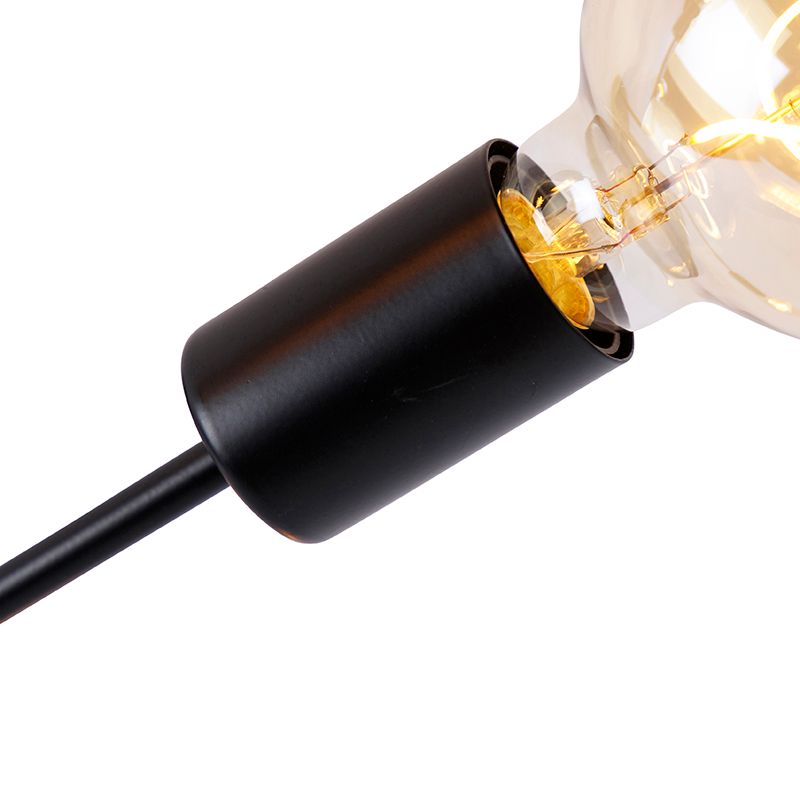 Design plafondlamp zwart 5-lichts - Facile
