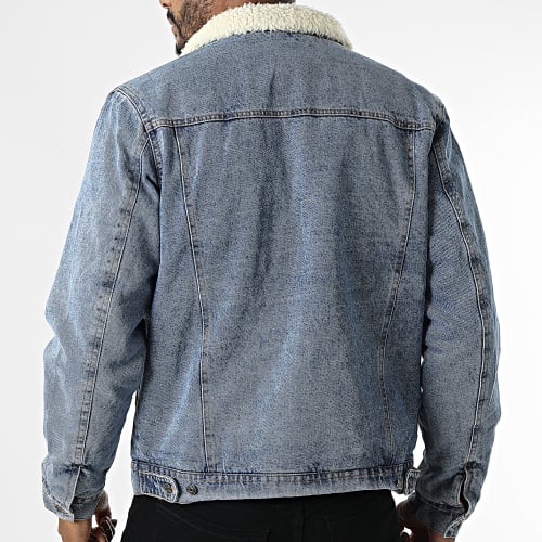 Veste Jean Col Mouton R207 Bleu Denim