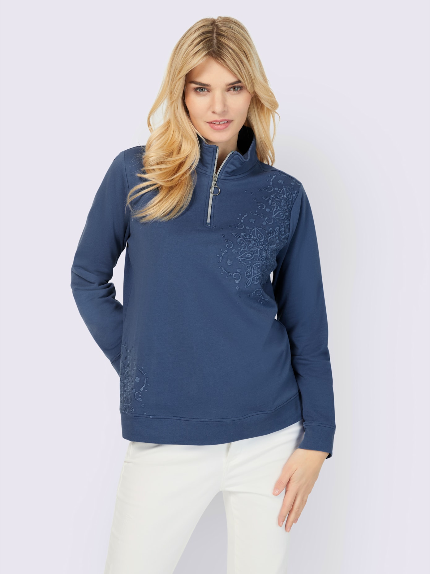 Sweat-shirt broderie décorative