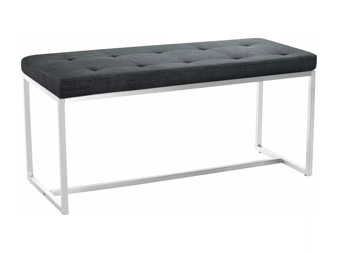Banquette - Tissu & Acier inoxydable - Gris foncé - Barci