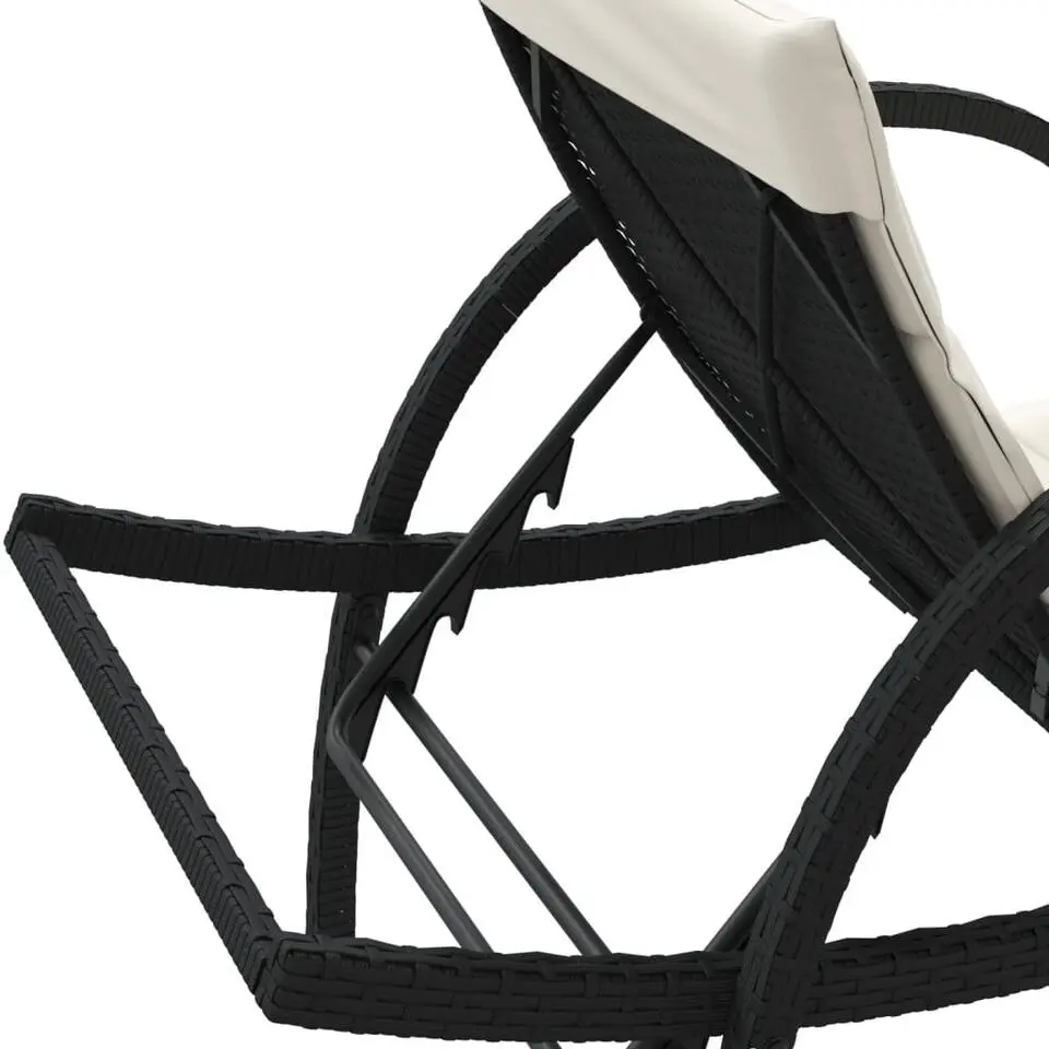 vidaXL - Ligbed - Zwart - Poly rattan