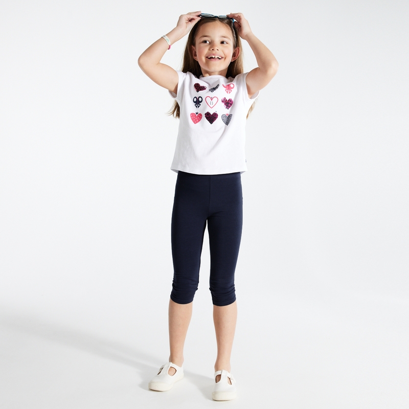 Legging court en jersey bleu fille