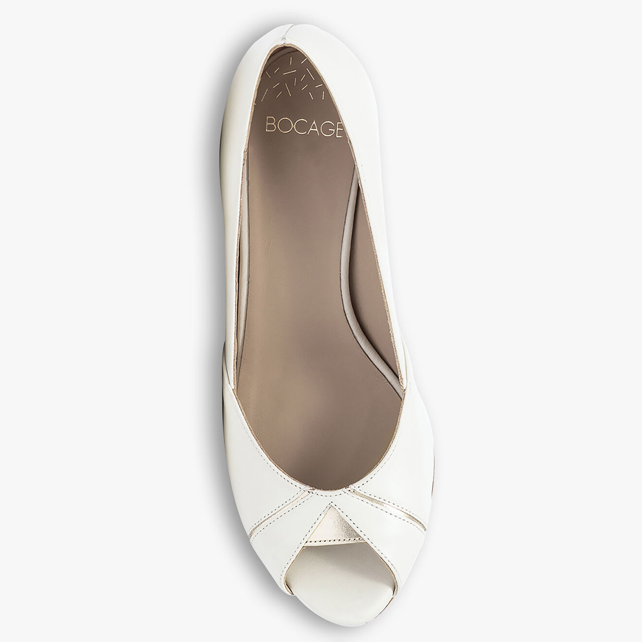 Bocage Escarpins en Cuir Delphine blancs - Talon 6 cm