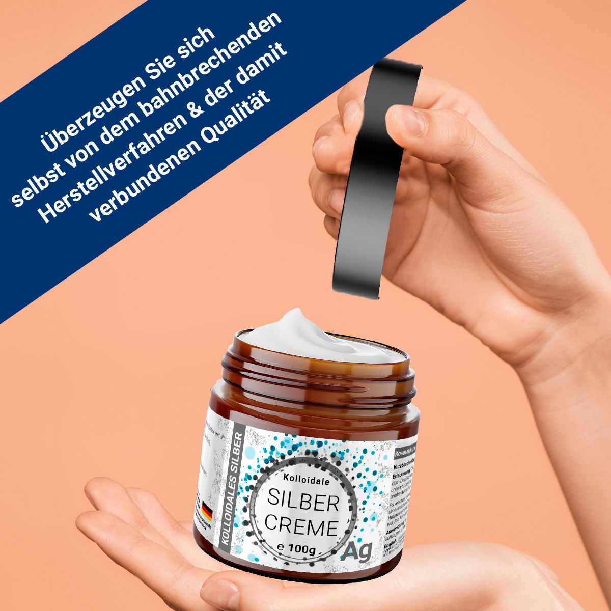 BMUT Kolloidale Silber Creme im Glastiegel Hocheffektiv