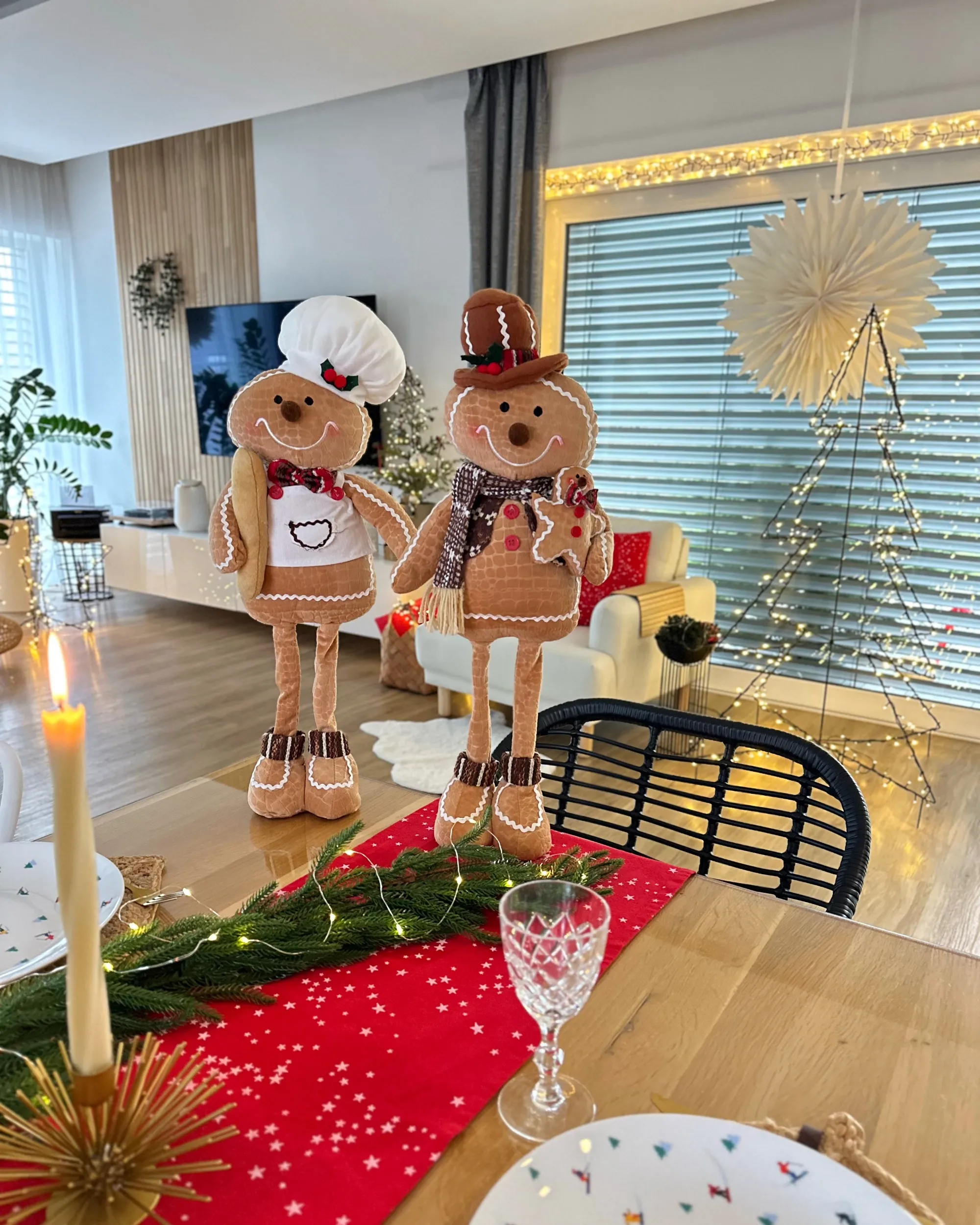 Set van 2 kerstdecoraties EIKEREN Peperkoekmannetje 55 cm Bruin