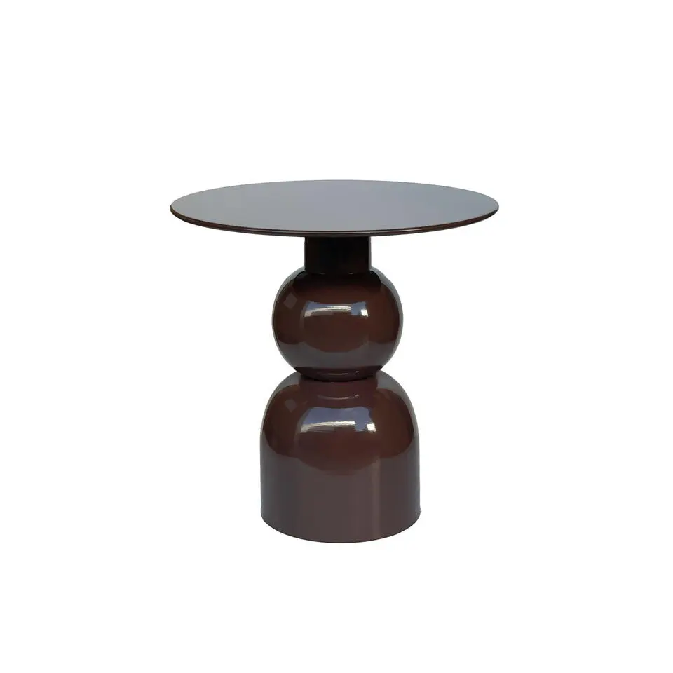 Bijzettafel Rond - Bruin Staal - 50x49,5x52,5cm - Brix