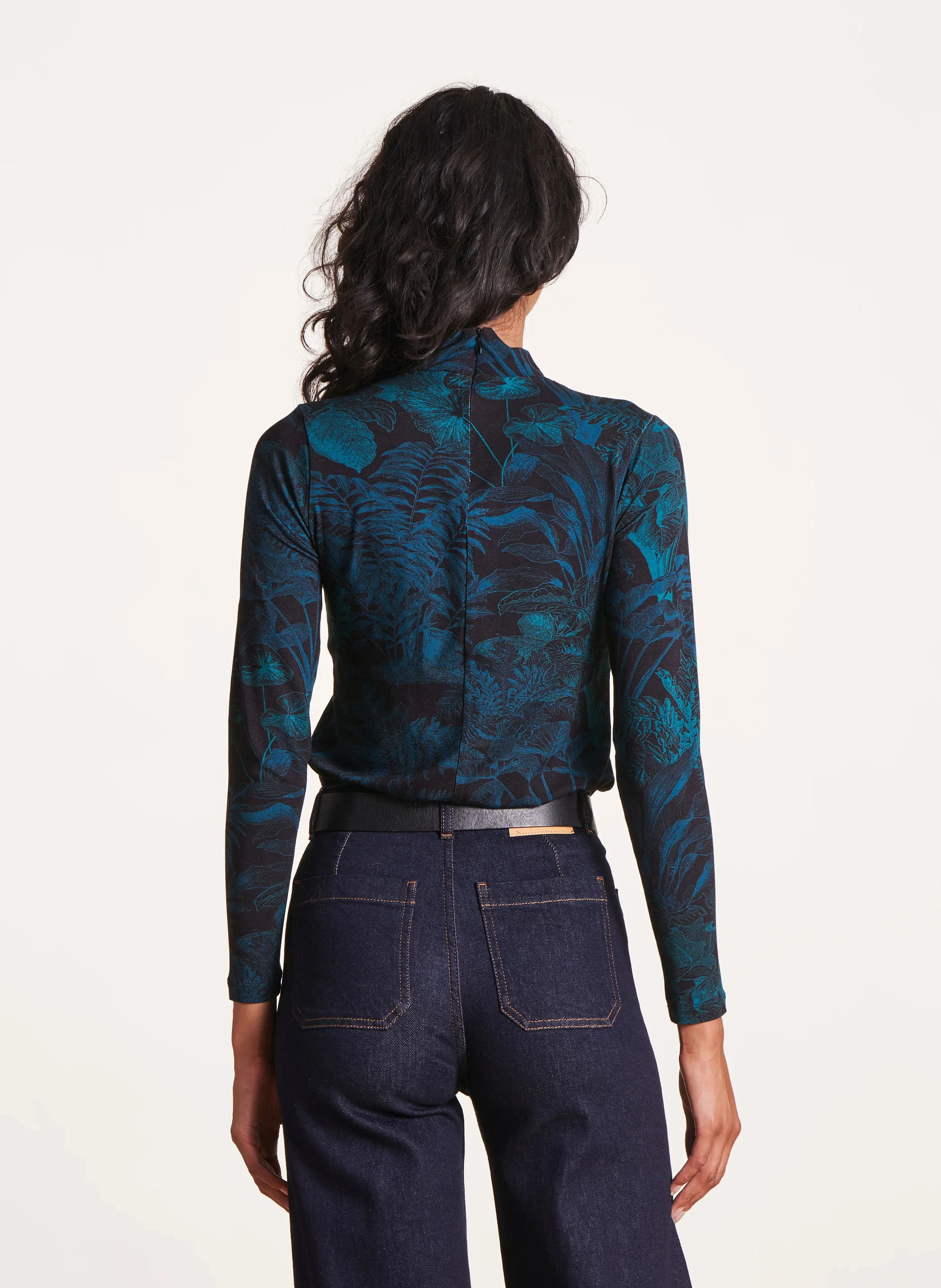 Tee-shirt col montant imprimé | Multicolore