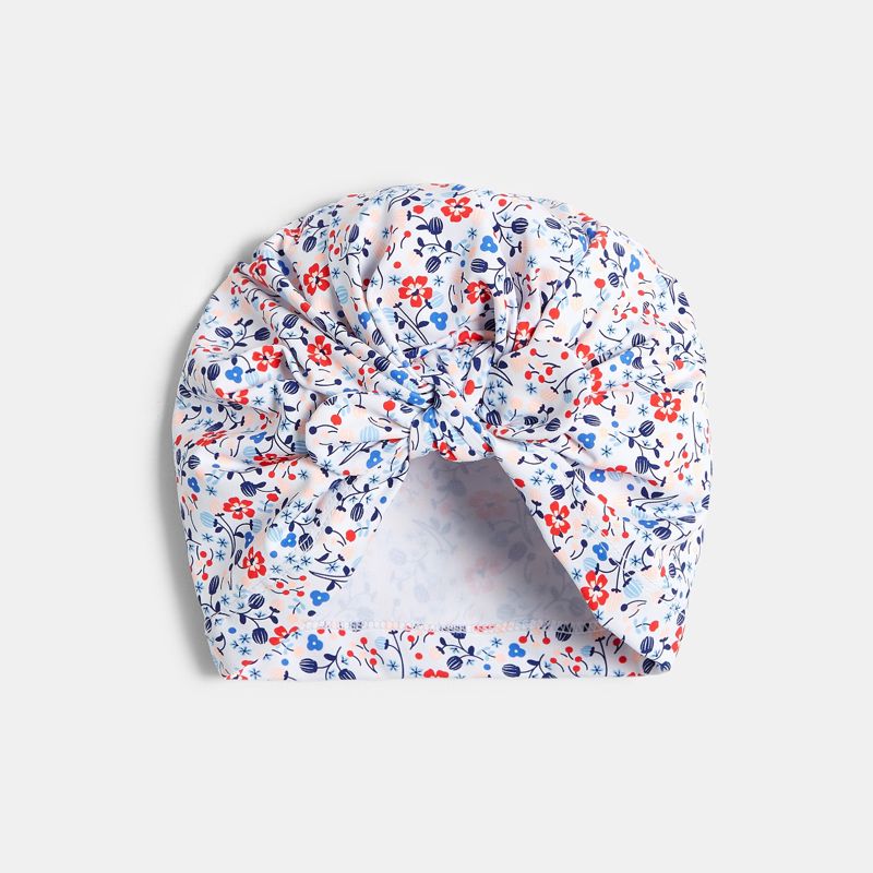 Turban de bain fleuri bébé fille Rouge