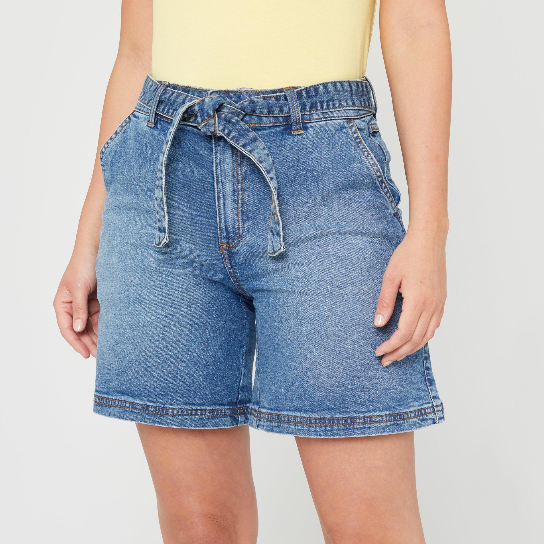 Be You BeYou Denim Belted Shorts Womens