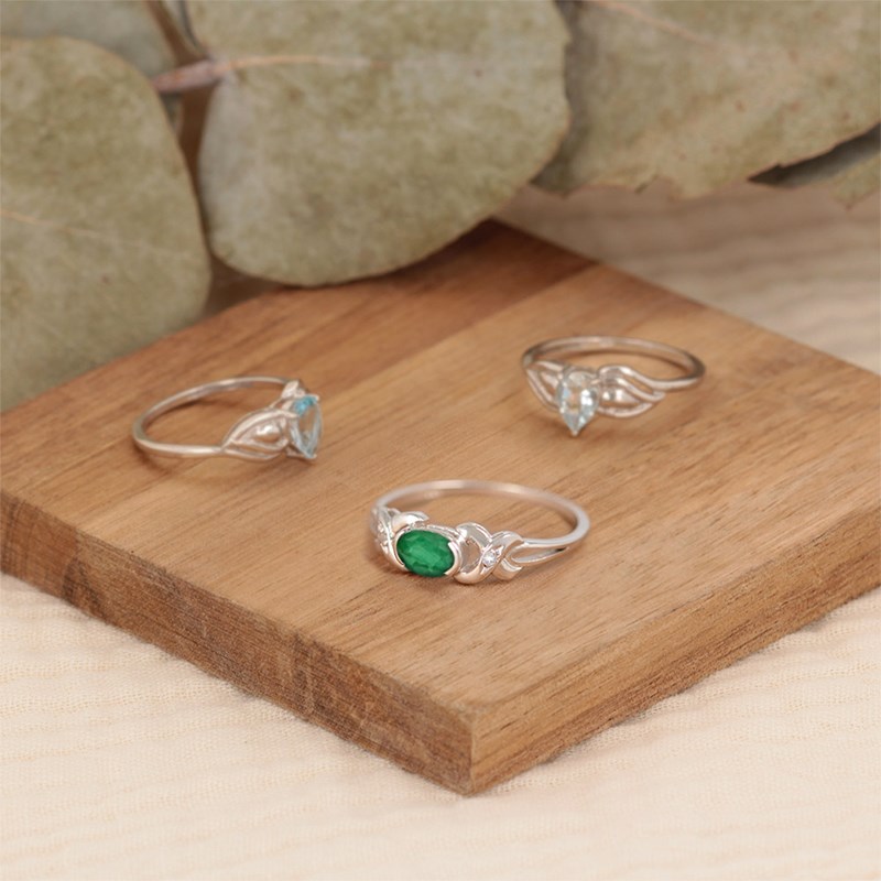 Bague ADEN pierre précieuse Emeraude avec diamants