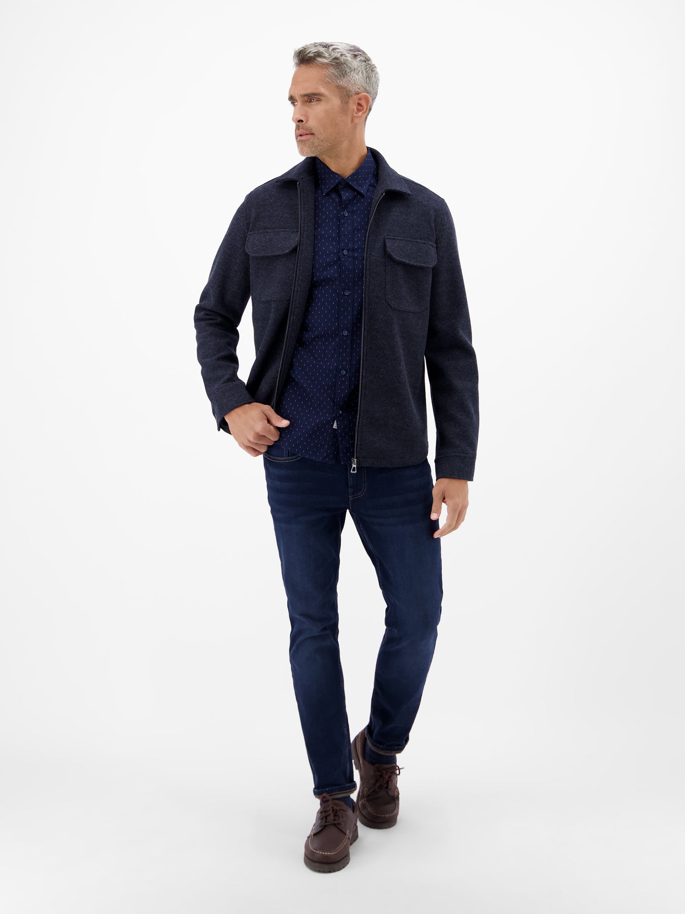 Stylisches Poplinhemd, modisch gemustert