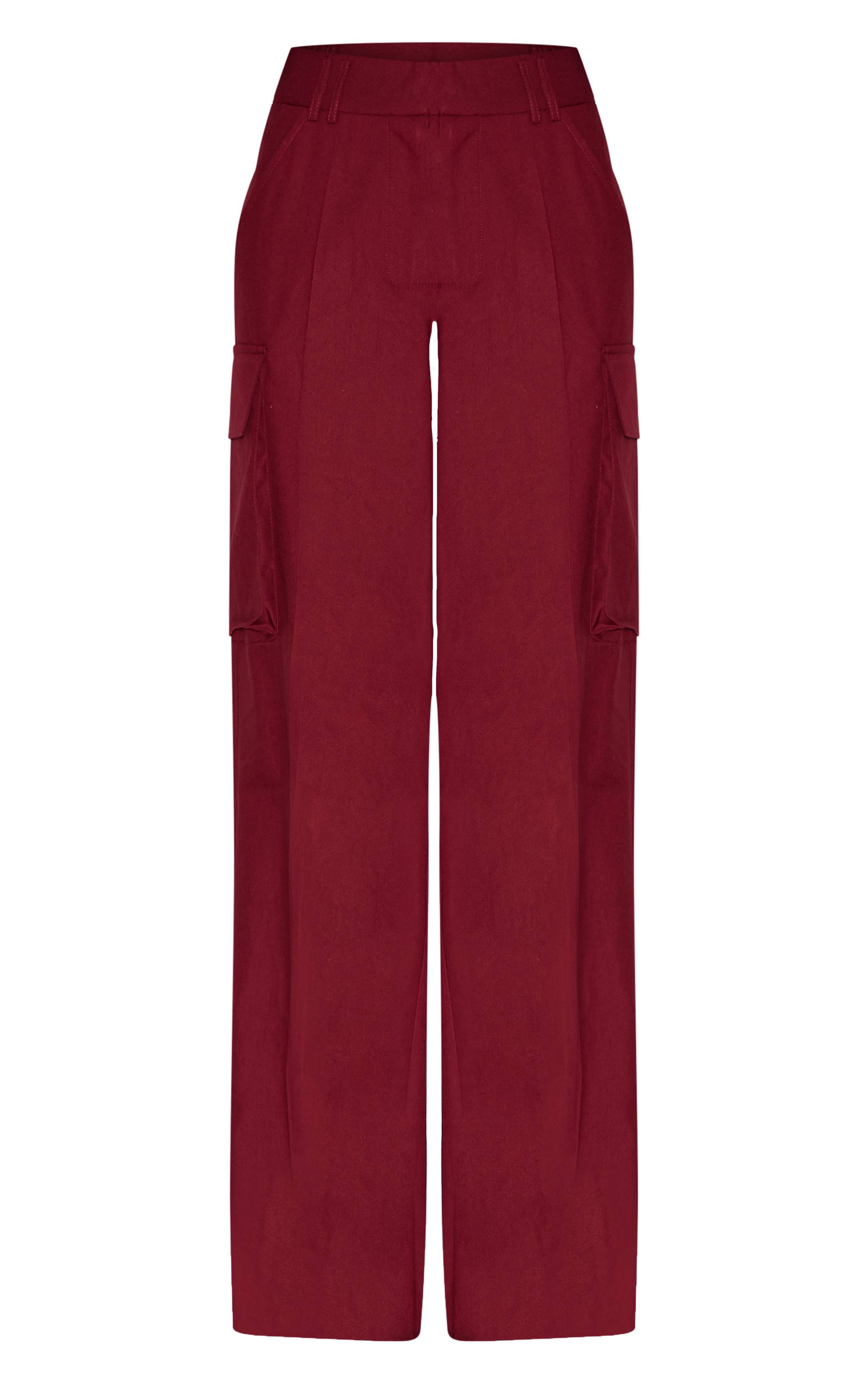 Prune Pantalon Droit Tissé À Détail De Poches