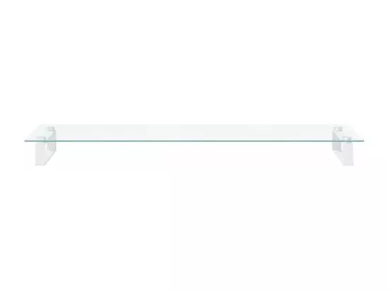 Support de moniteur blanc 100x35x8 cm verre trempé et métal