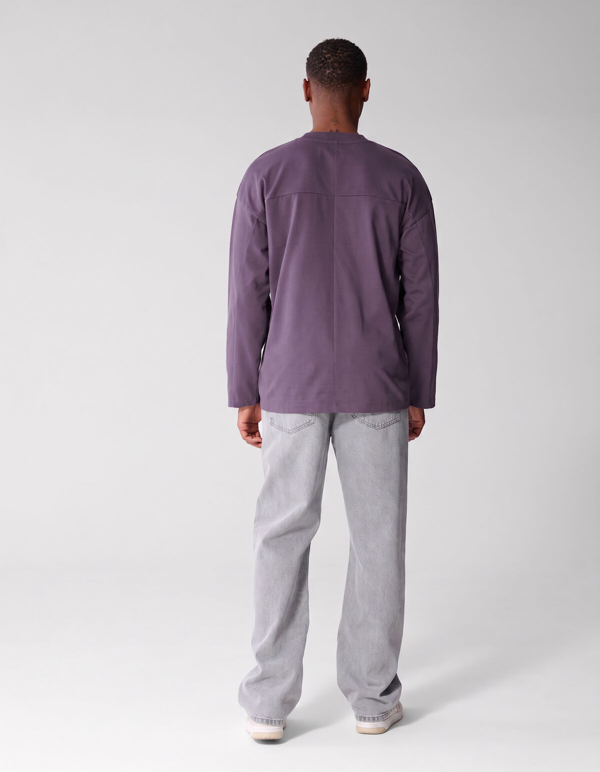 Basis Relaxed Fit Longsleeve Paars