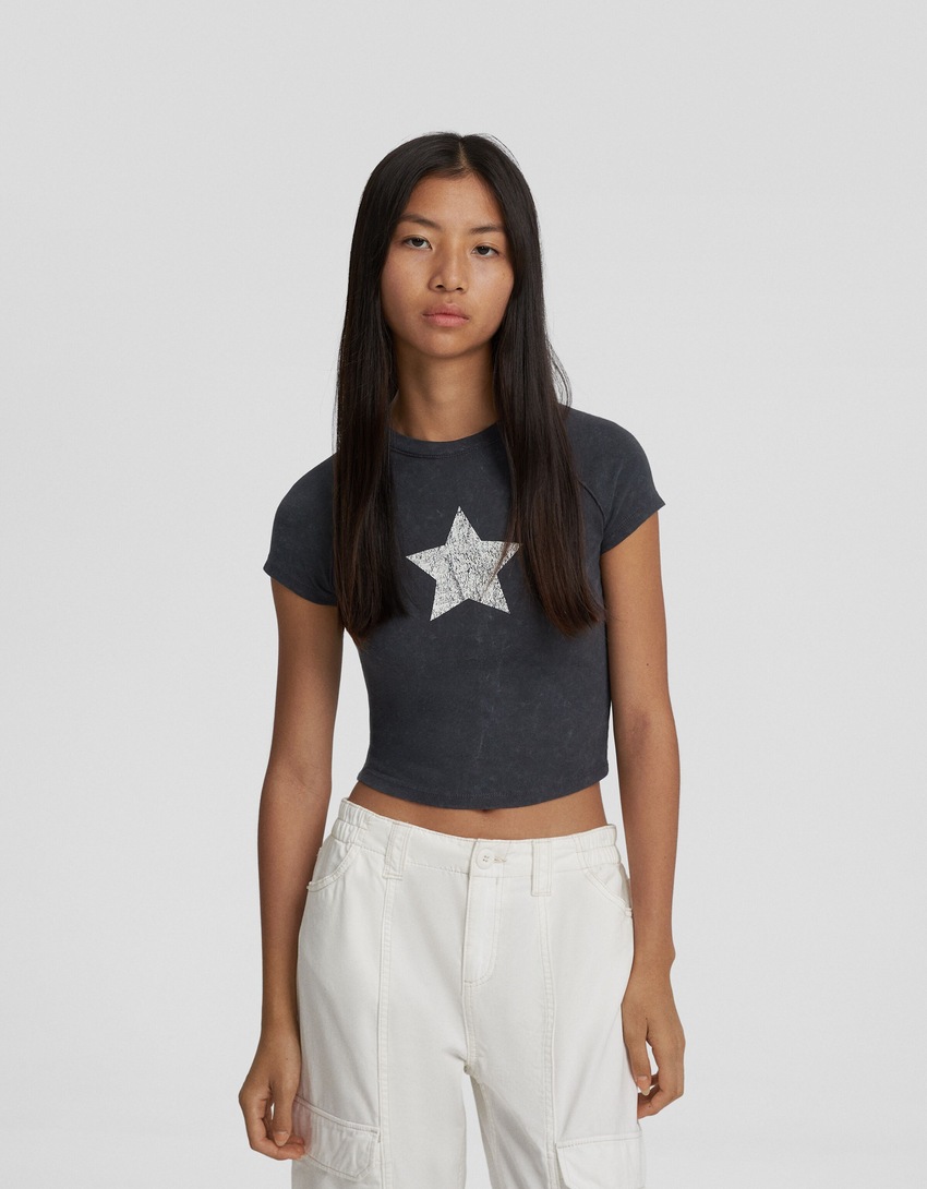 Camiseta de manga curta com estampa