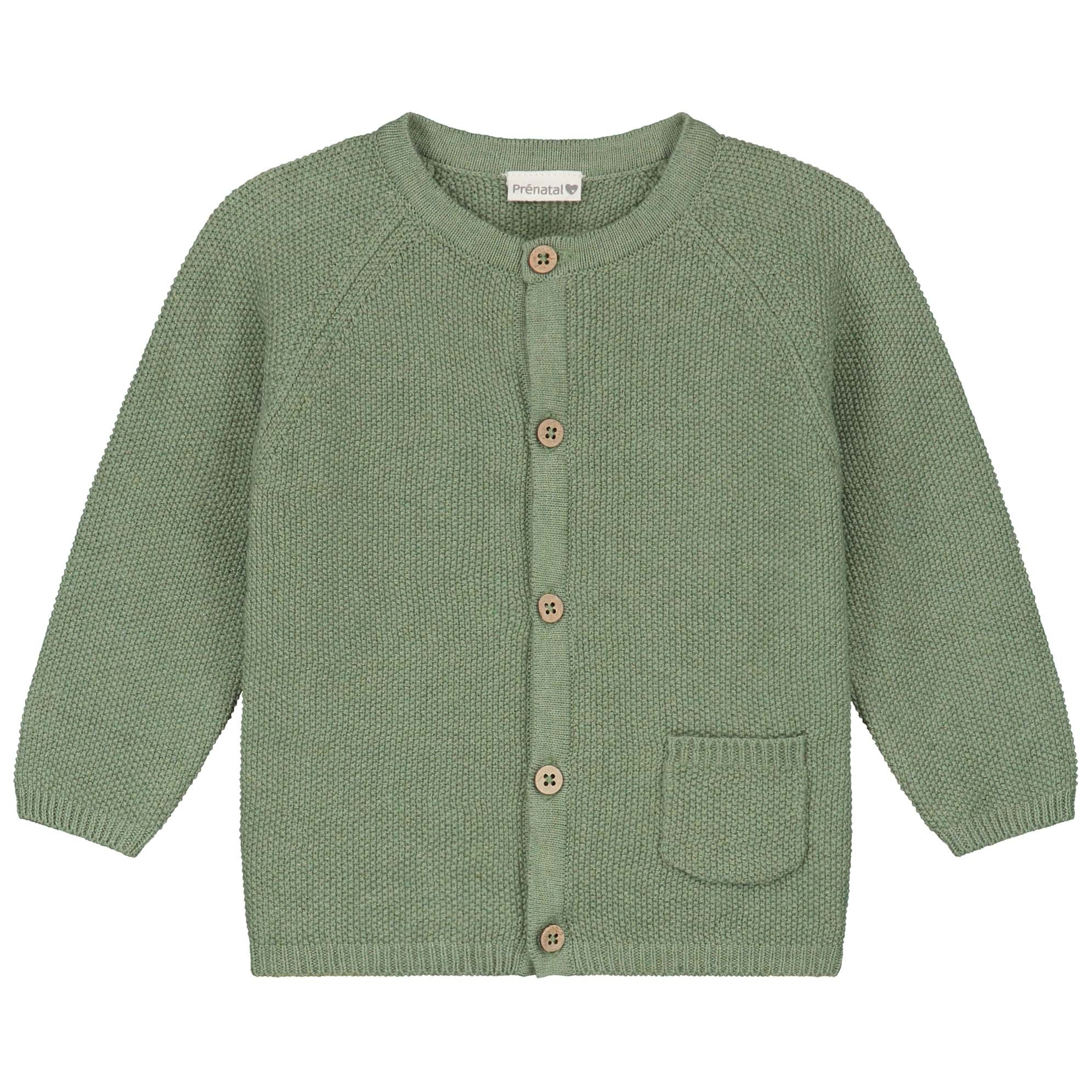 Prénatal newborn vest lange mouwen effen groen