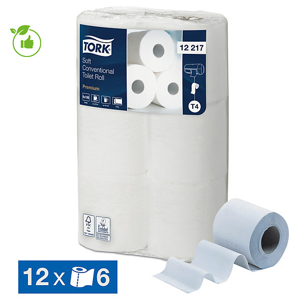 Papier toilette Tork Premium T4 2 épaisseurs, lot de 72 rouleaux