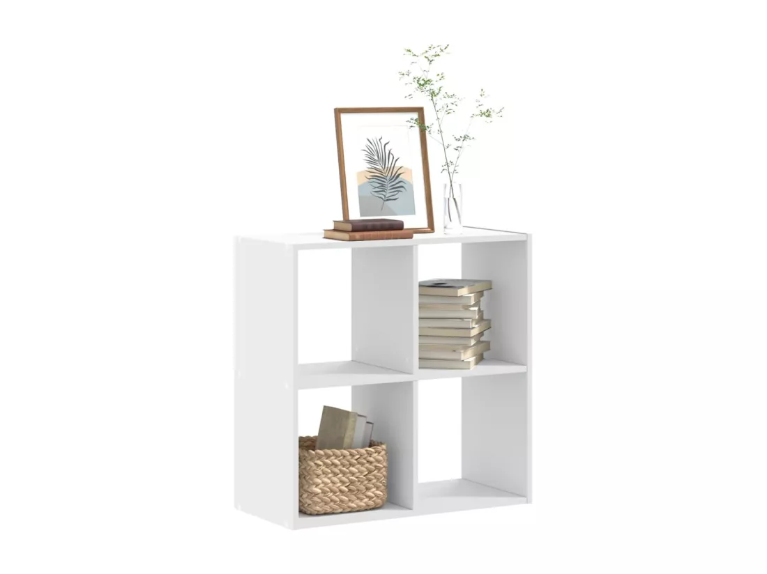 Bibliothèque blanc 68,5x32x68,5 cm bois d'ingénierie