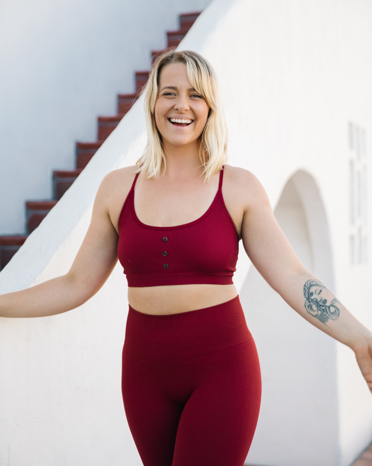 Bumpro Perfect Rib Button Bra Wine