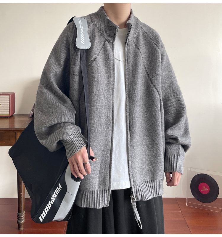 Capbrew - Oversized vest met opstaande kraag en ritssluiting