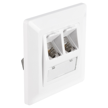 Q-Link FTP contactdoos CAT7 inbouw dubbelvoudig 8 polig RJ45