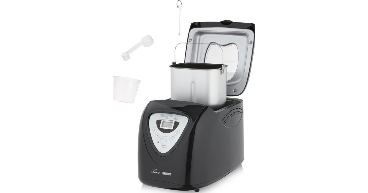 Princess152009 Broodbakmachine  (Zwart/zilver, Voor het maken van brood, cake, jam, yoghurt en rijst)