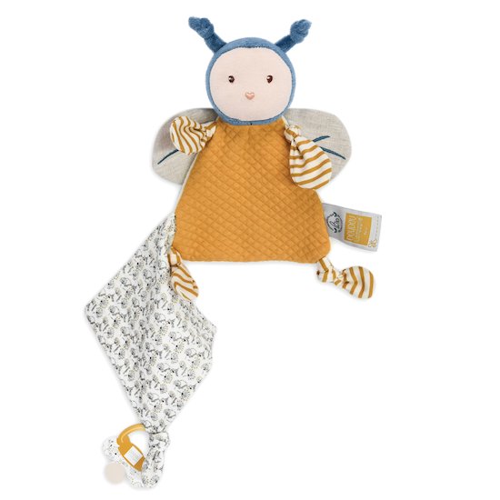 Pollen l'Abeille doudou attache-sucette   de               Doudou et Compagnie
