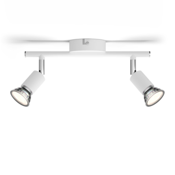 Philips Limbali 2-lichts opbouwspot wit 50W