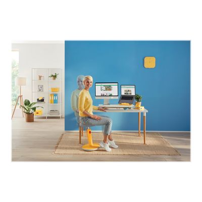 Leitz Ergo Cosy 2 en 1 - Tabouret ergonomique assis/debout - hauteur réglable jusqu'à 79 cm - jaune chaleureux