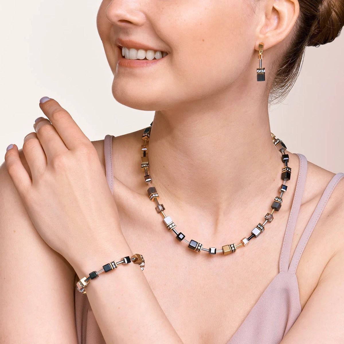 Collier Coeur de Lion gris doré
