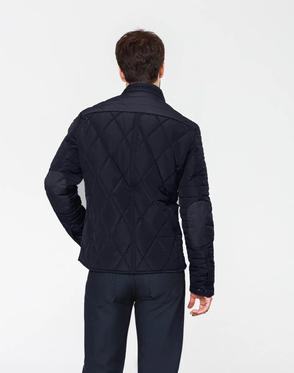Blouson surchemise bi-matiere marine