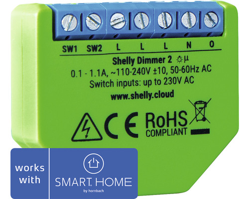 Shelly Dimmer2 Control Unit WiFi Smart Flush Mount - Compatibel met Smart Home van Hornbach