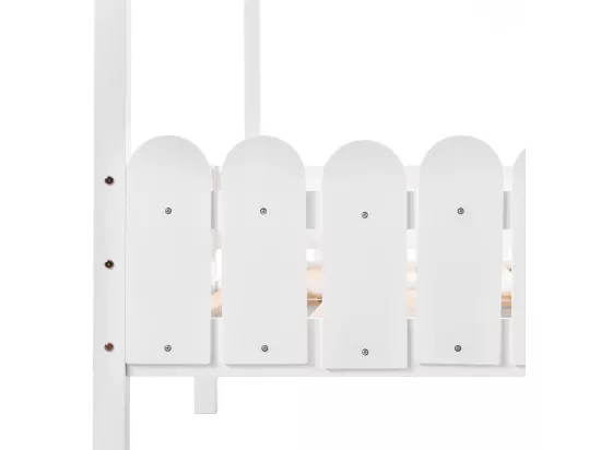Lit cabane pin massif 2x90x200 cm - avec 2 tiroirs - Blanc