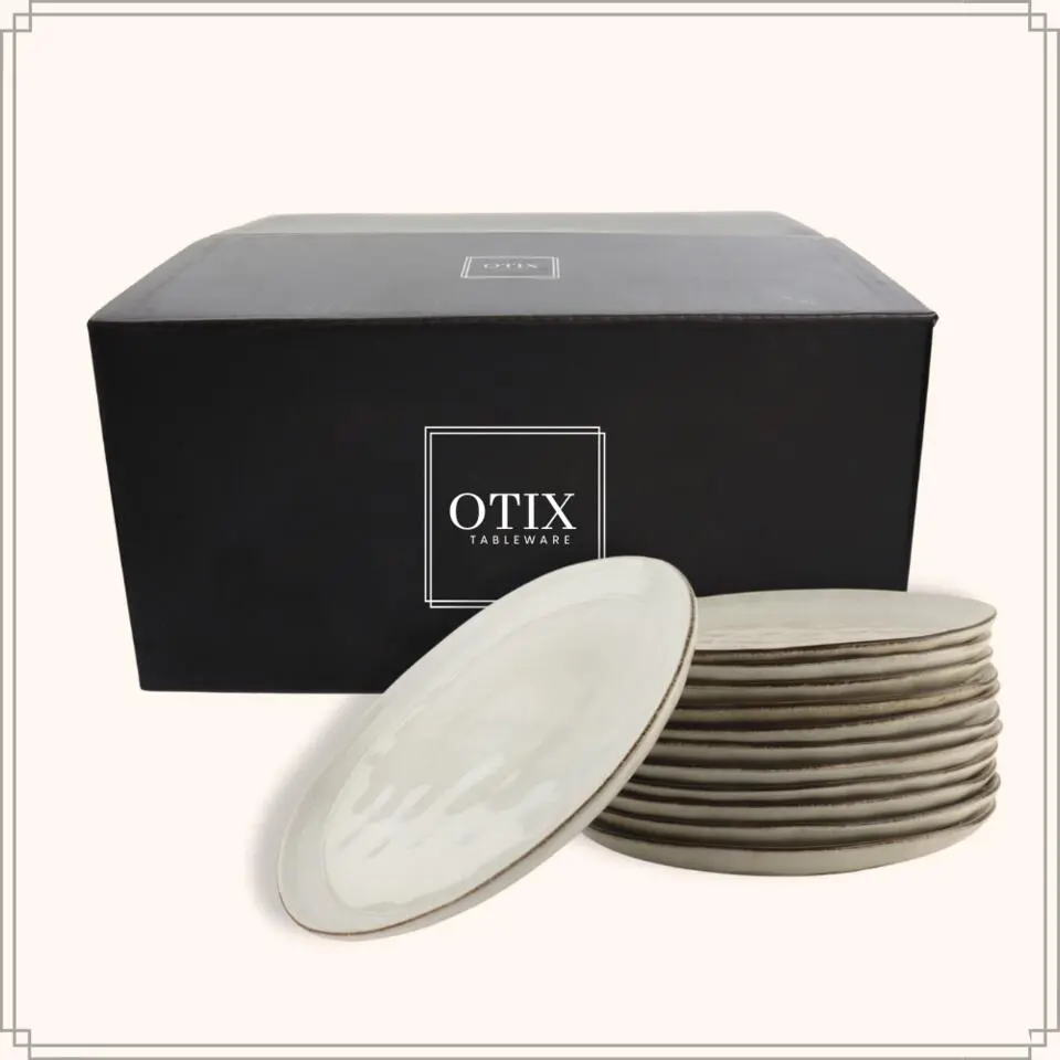 OTIX Diner Bordenset 12 Persoons Beige 26,5cm Keramiek LILY