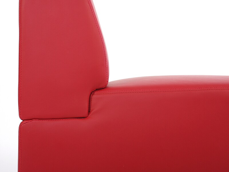 Modular 2-Sitzer Sofa Couch Moncalieri, Kunstleder ~ rot, ohne Armlehnen
